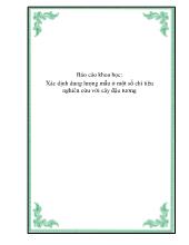 Xác định dung lượng mẫu ở một số chỉ tiêu nghiên cứu với cây đậu tương