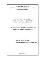 Đề tài Khảo sát biến dạng thân máy tiện bằng phương pháp phần tử hữu hạn