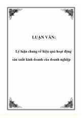 Đề tài Lý luận chung về hiệu quả hoạt động sản xuất kinh doanh của doanh nghiệp