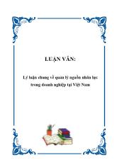 Đề tài Lý luận chung về quản lý nguồn nhân lực trong doanh nghiệp tại Việt Nam