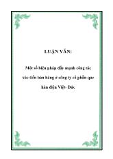 Đề tài Một số biện pháp đẩy mạnh công tác xúc tiến bán hàng ở công ty cổ phần que hàn điện Việt - Đức