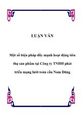 Đề tài Một số biện pháp đẩy mạnh hoạt động tiêu thụ sản phẩm tại Công ty TNHH phát triển mạng lưới toàn cầu Nam Dũng
