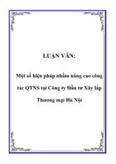 Đề tài Một số biện pháp nhằm nâng cao công tác QTNS ở Công ty Đầu tư Xây lắp Thương mại Hà Nội