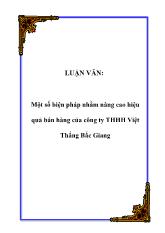 Đề tài Một số biện pháp nhằm nâng cao hiệu quả bán hàng của công ty THHH Việt Thắng Bắc Giangg