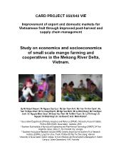 Đề tài Study on economics and socioeconomics of small scale mango farming and cooperatives in the Mekong River Delta, Vietnam