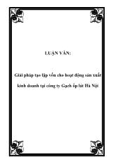 Luận văn Giải pháp tạo lập vốn cho hoạt động sản xuất kinh doanh tại công ty Gạch ốp lát Hà Nội