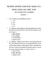 Bộ môn đường lối cách mạng của đảng cộng sản Việt Nam 50 câu hỏi trắc nghiệm