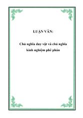 Chủ nghĩa duy vật và chủ nghĩa kinh nghiệm phê phán