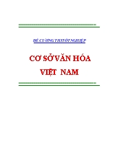 Đề cương thi tốt nghiệp - Cơ sở văn hóa Việt Nam
