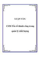Đề tài CSM-Yếu tố thành công trong quản lý chất lượng