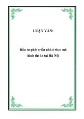 Đề tài Đầu tư phát triển nhà ở theo mô hình dự án ở Hà Nội