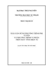 Đề tài Giải gần đúng phương trình phi tuyến và phương trình vi phân trên máy tính điện tử