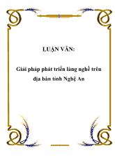 Đề tài Giải pháp phát triển làng nghề trên địa bàn tỉnh Nghệ An