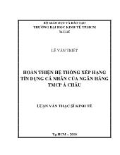 Đề tài Hoàn thiện hệ thống xếp hạng tín dụng năm 2012 của ngân hàng TMCP Á Châu