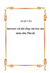 Đề tài Internet với đời sống văn hóa ở nhân dân Thủ đô