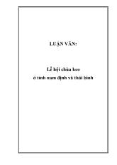 Đề tài Lễ hội chùa keo ở tỉnh Nam Định và Thái Bình