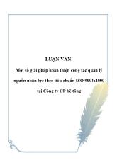 Đề tài Một số giải pháp hoàn thiện công tác quản lý nguồn nhân lực theo tiêu chuẩn ISO 9001-2000 tại Công ty CP bê tông