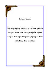Đề tài Một số giải pháp nhằm nâng cao hiệu quả ở công tác thanh toán
