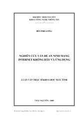 Đề tài Nghiên cứu vấn đề an ninh mạng Internet không dây và ứng dụng