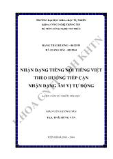 Đề tài Nhận dạng tiếng nói tiếng việt theo hướng tiếp cận nhận dạng âm vị tự động