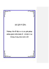 Đề tài Những vấn đề đặt ra và các giải pháp nhằm phát triển kinh tế - Xã hội ở An Giang trong mùa nước nổi