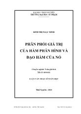 Đề tài Phân phối giá trị của hàm phân hình và đạo hàm của nó