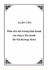 Đề tài Phân tích môi trường kinh doanh của công ty liên doanh Hà Nội Heritage Hotel