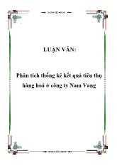 Đề tài Phân tích thống kê kết quả tiêu thụ hàng hoá ở công ty Nam Vang