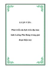 Đề tài Phát triển du lịch trên địa bàn tỉnh Luông Pha Bang trong giai đoạn hiện nay