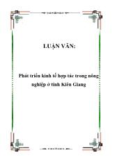 Đề tài Phát triển kinh tế hợp tác trong nông nghiệp ở tỉnh Kiên Giang