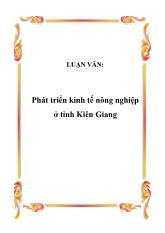 Đề tài Phát triển kinh tế nông nghiệp ở tỉnh Kiên Giang
