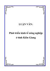 Đề tài Phát triển kinh tế nông nghiệp tại tỉnh Kiên Giang