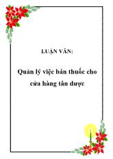 Đề tài Quản lý việc bán thuốc cho cửa hàng tân dược