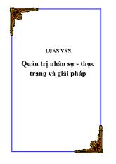 Đề tài Quản trị nhân sự - Thực trạng và giải pháp