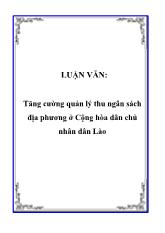 Đề tài Tăng cường quản lý thu ngân sách địa phương của Cộng hòa dân chủ nhân dân Lào