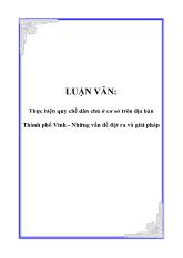 Đề tài Thực hiện quy chế dân chủ ở cơ sở trên địa bàn Thành phố Vinh - Những vấn đề đặt ra và giải pháp