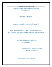 Đề tài Thực trạng quản lý hoạt động giảng dạy tại trường đại học mở thành phố Hồ Chí Minh