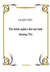 Đề tài Tình hình nghèo đói tại tỉnh Quảng Trị