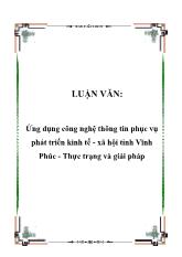 Đề tài Ứng dụng công nghệ thông tin phục vụ phát triển kinh tế - xã hội