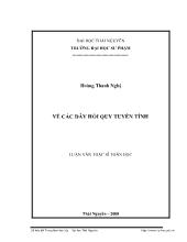 Đề tài Về các dãy hồi quy tuyến tính