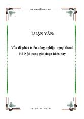 Đề tài Vốn để phát triển nông nghiệp ngoại thành Hà Nội trong giai đoạn hiện nay