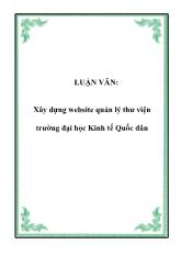 Đề tài Xây dựng website quản lý thư viện trường đại học Kinh tế Quốc dân