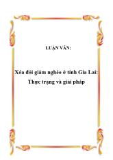 Đề tài Xóa đói giảm nghèo tại tỉnh Gia Lai- Thực trạng và giải pháp
