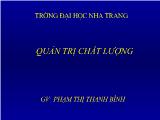 Giáo trình quản trị chất lượng