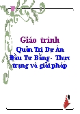 Giáo trình quản trị dự án đầu tư