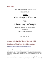 Giáo trình tâm lý học lứa tuổi và tâm lí học sư phạm