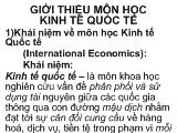 Giới thiệu môn học kinh tế quốc tế