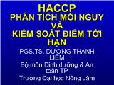 Haccp phân tích mối nguy và kiểm soát điểm tới hạn
