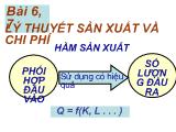 Lý thuyết sản xuất và chi phí