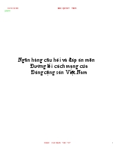 Ngân hàng câu hỏi - đáp án môn Đường lối cách mạng của Đảng cộng sản Việt Nam
